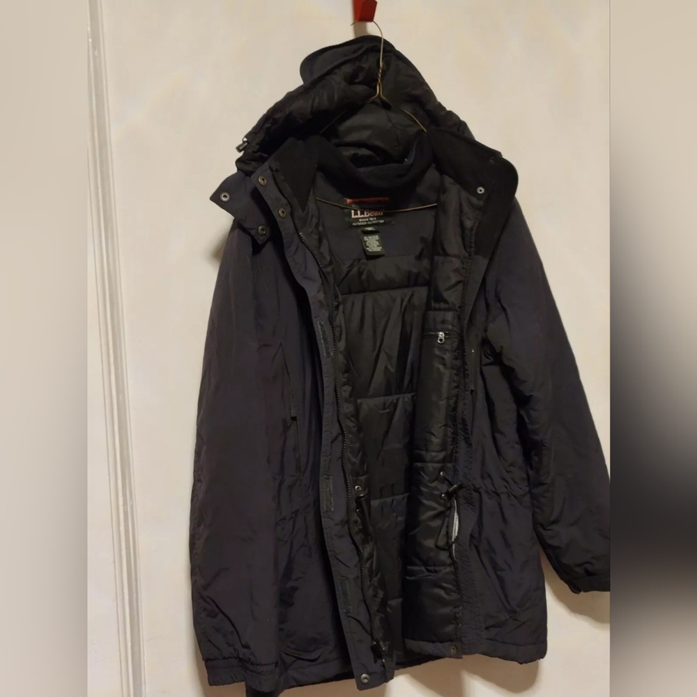 L L Bean Women's Hooded Coat Full Zip OHJ355 Large-Barn Coat